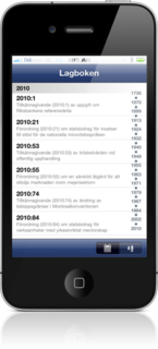 Lagboken (Swedish book of law) - now 0 grams as an app instead of 1.5 kg as a book