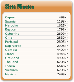Last-Minute Charter Widget for Första ReseByrån