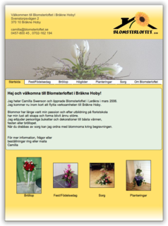 Website for Blomsterloftet in Leråkra, Karlskrona is published