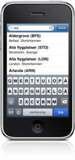 Flygresor.se on iPhone