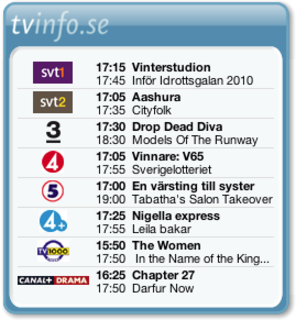 Widget for TvInfo.se