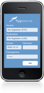 Flygresor.se on iPhone